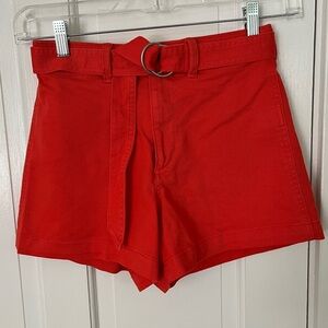 Gap 4" High Rise Shorts Orange Coral Cotton Spsndex Stretch Preppy Size 2